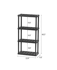 Iris 4-Tier Shelving Unit, Black