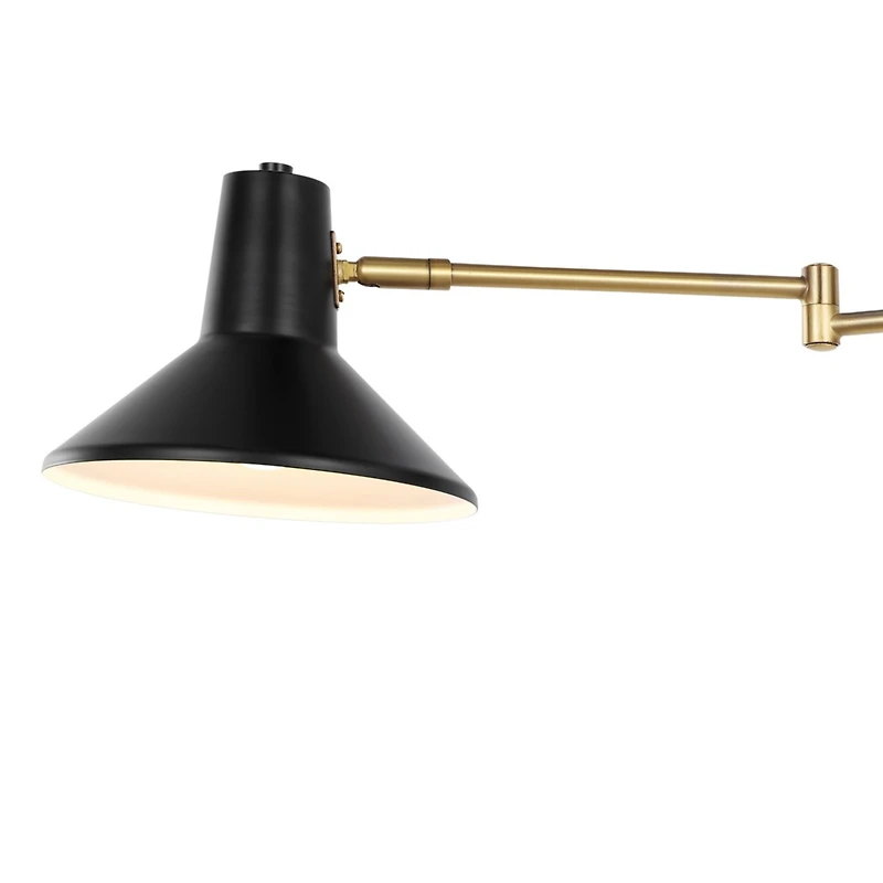 Jonathan Y Hygge Swing Arm Modern Midcentury Iron Usb Charging Port Led Sconce