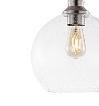 Jonathan Y Marla Bohemian Farmhouse Iron/Seeded Glass Led Semi Flush Mount