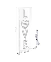 Jonathan Y Love Contemporary Glam Acrylic Box Usb Operated Led Neon Light