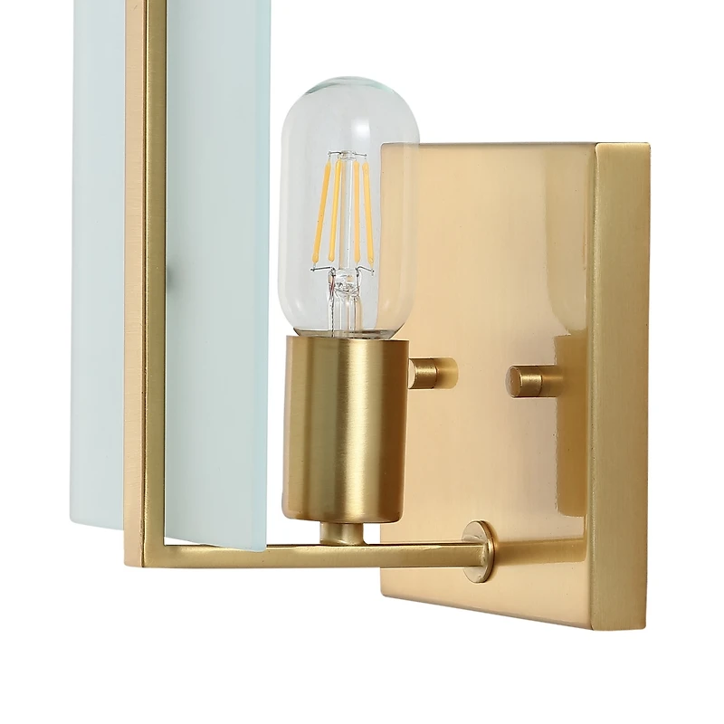 Jonathan Y Mila Modern Coastal Iron/Glass Led Sconce (Set of 2)