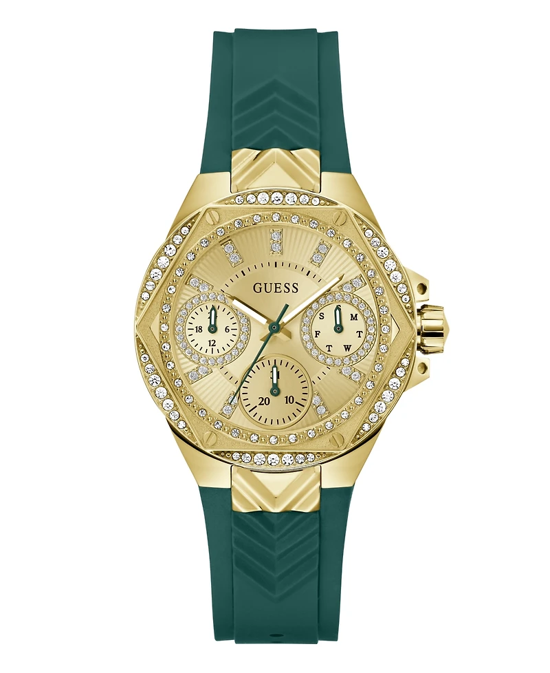 Guess Women's Multi-Function Green Silicone Watch 38mm