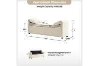 Hulala Home Mid-century Modern Lydia Storage Bench with Solid Wood Legs