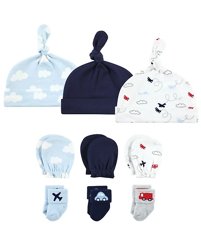 Hudson Baby Baby Boys Hudson Caps, Mittens and Socks Set, Sea Friends, 0-6 Months
