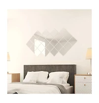 vidaXL 24 pcs Mirror Tiles Square Glass