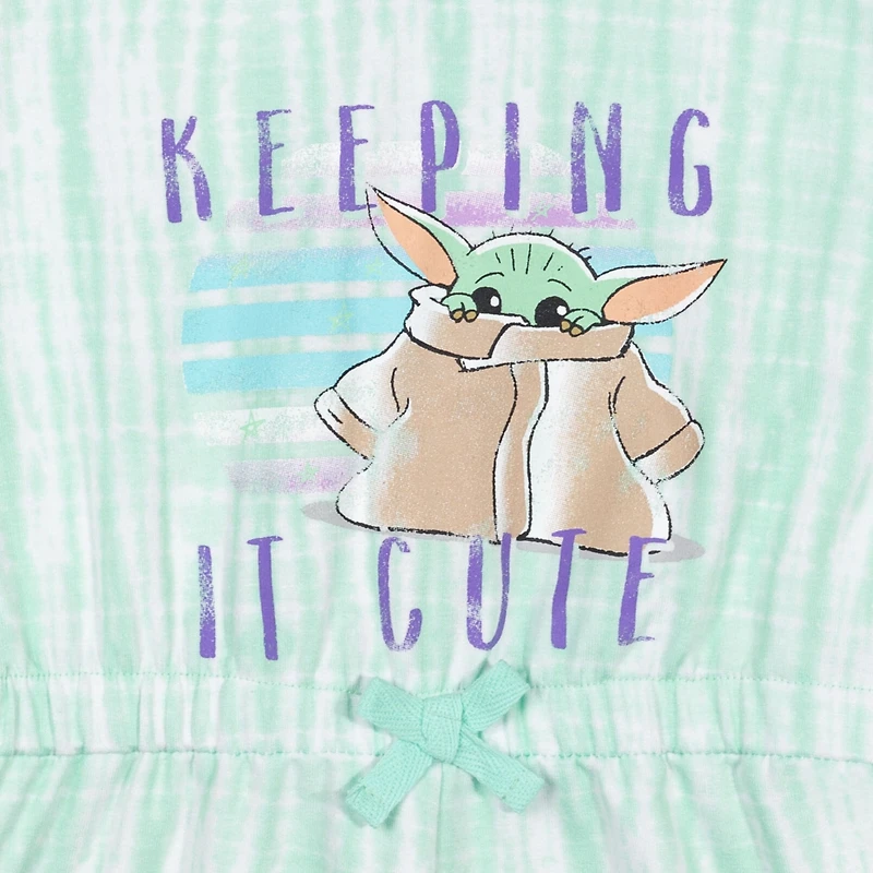 Star Wars Toddler Girls The Mandalorian Yoda French Terry Costume Sleeveless Romper