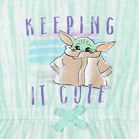 Star Wars Toddler Girls The Mandalorian Yoda French Terry Costume Sleeveless Romper
