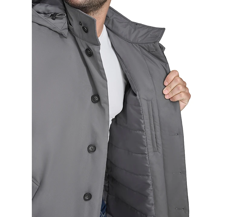 Cole Haan Men's Rain Coat with Removable Hood