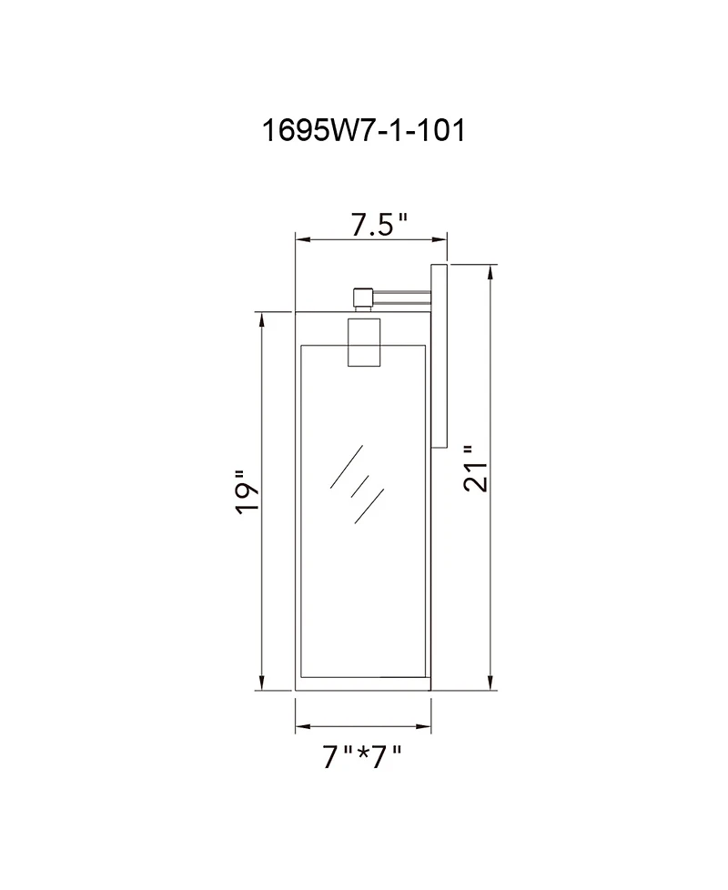 Cwi Lighting 21" Metal Windsor 1 Light Outdoor Wall Light