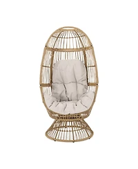 Streamdale Berkshire Outdoor Swivel Egg Chair with Water-Resistant Cushion