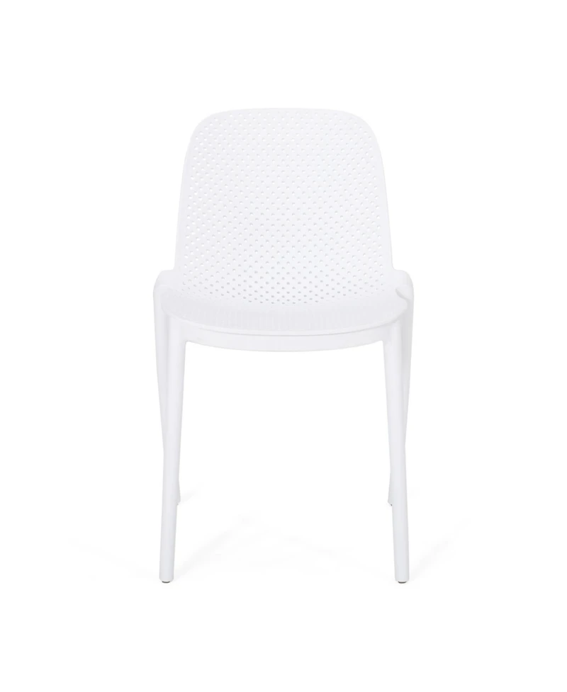 Streamdale Modern Perforated Outdoor Dining Chair Set for Refined Outdoor Designs