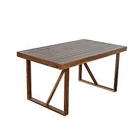 Streamdale Acacia Wood Dining Set Table, Bench, 4 Chairs