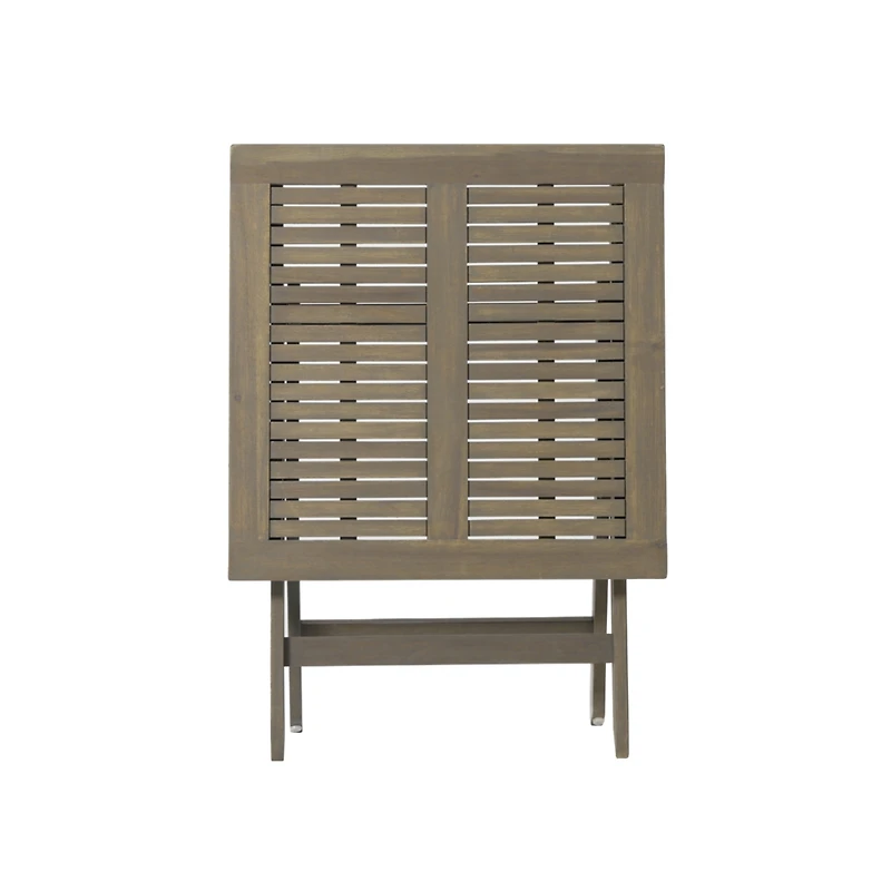 Simplie Fun Foldable Acacia Wood Patio Table for Compact Outdoor Relaxation