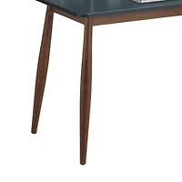 Simplie Fun Mid-Century Modern Wood Writing Desk with Hutch, Grey