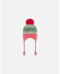 Deux par Girl Peruvian Knit Hat Pink And Gradient Green - Toddler|Child