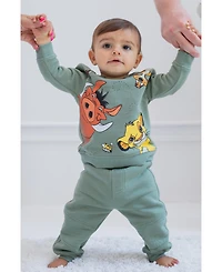 Disney Toddler Boys Lion King Mickey Mouse Winnie the Pooh Toy Story Fleece Sweatshirt and Pants Outfit Set Newborn to