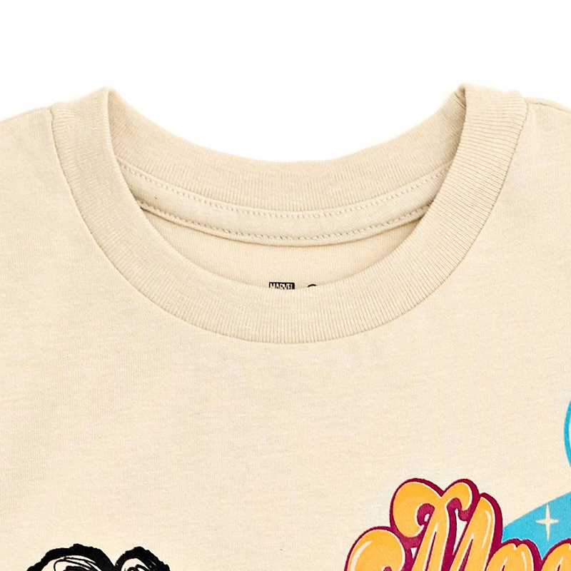 Moon Girl and Devil Dinosaur Little Girls Oversized Drop Shoulder T-Shirt Shorts Outfit Set