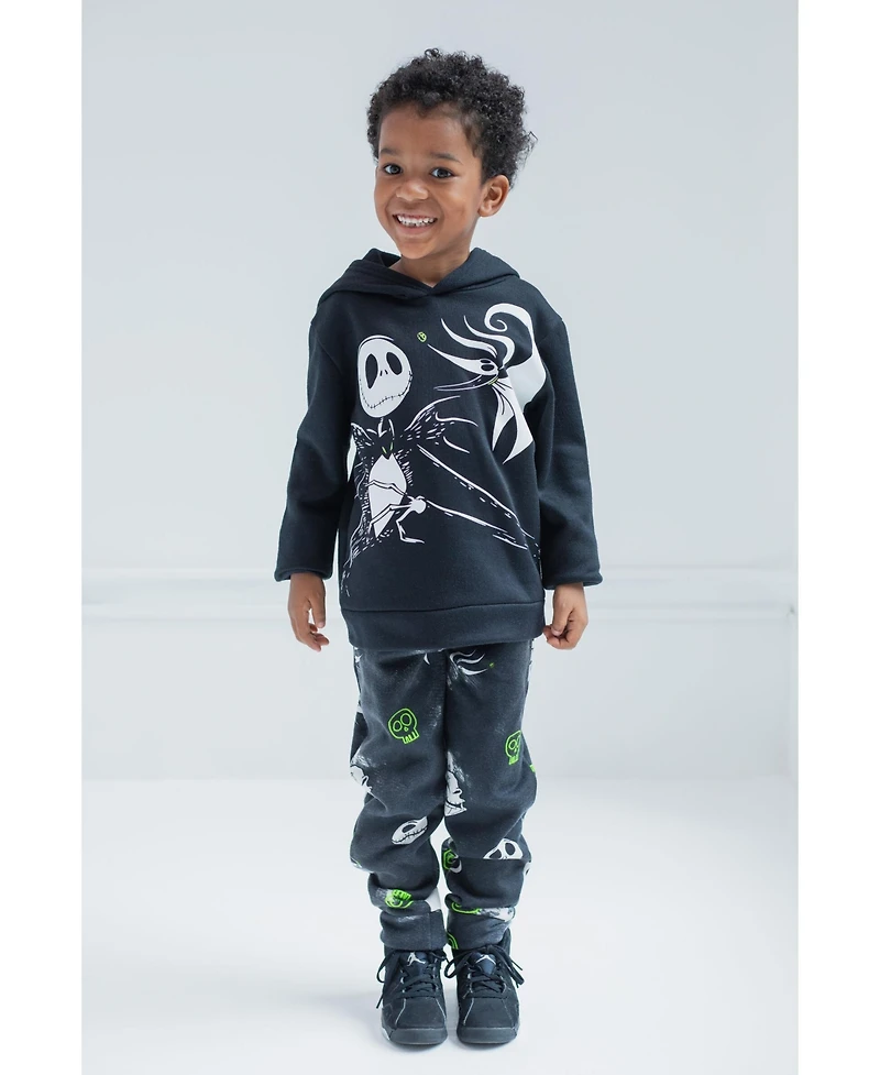 Nightmare Before Christmas Toddler Boys Jack Skellington Fleece Pullover Hoodie and Pants Outfit Set