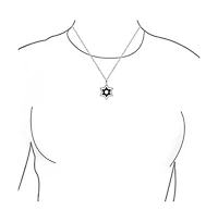 Bling Jewelry Black and White Cz Judaica Hanukkah Star of David Pendant Necklace Sterling Silver