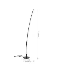 Jonathan Y Malthe 71" Modern Contemporary Aluminum/Iron Arc Integrated Led Floor Lamp, Black