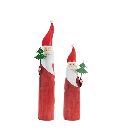 Set of 2 Santa Figurines – Perfect Holiday Decorations for Home and Garden