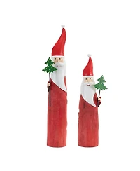 Set of 2 Santa Figurines – Perfect Holiday Decorations for Home and Garden
