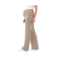 Ripe Maternity Cindy Rib Straight Leg Pant Taupe
