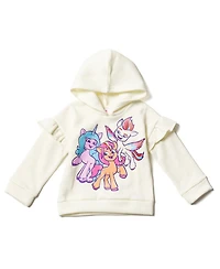 My Little Pony Girls Zipp Storm Sunny Starscout Izzy Moonbow Pullover Fleece Hoodie & Leggings Outfit Set to
