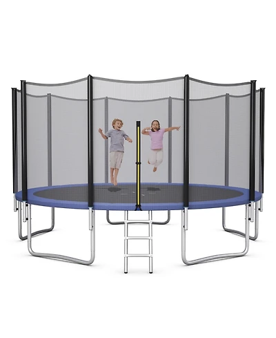 Skonyon 8/10/12/14/15 Feet Outdoor Trampoline Bounce Combo with Safety Closure Net Ladder