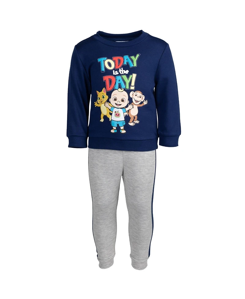 CoComelon Toddler Boys Fleece Pullover Sweatshirt and Pants Set