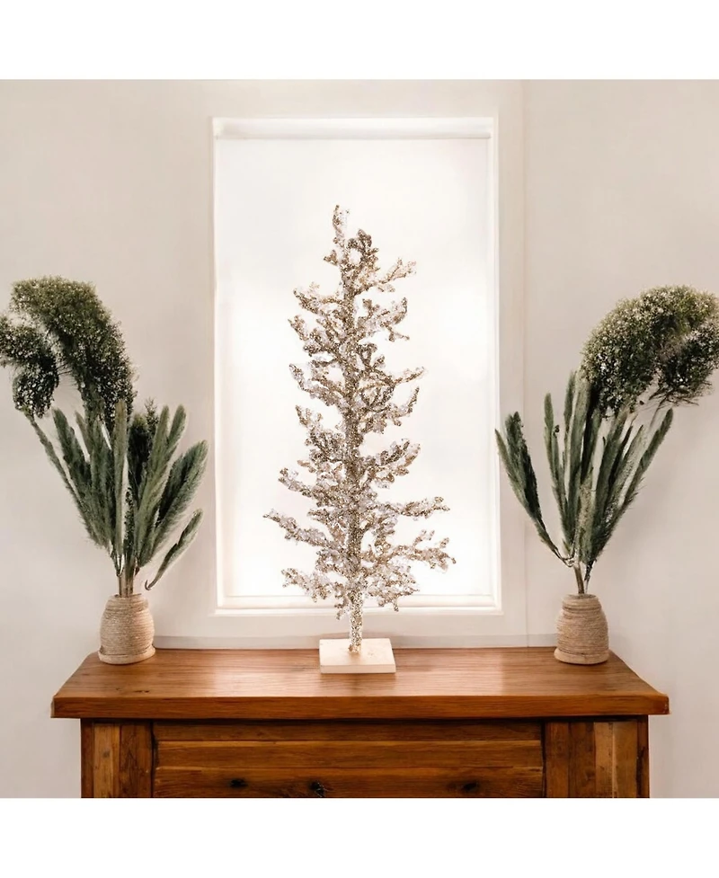 Slickblue Frosted Icy Tree Decoration - Winter Wonderland Home Accent