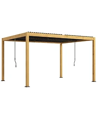 Outsunny 10' x 13' Aluminum Louve Pergola with Adjustable Roof