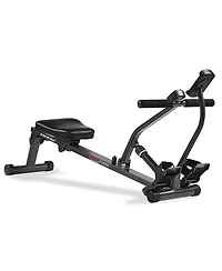 Sunny Health & Fitness Smart Compact Hydraulic Rower &with 12 Levels Resistance and Free SunnyFit App Via Bluetooth