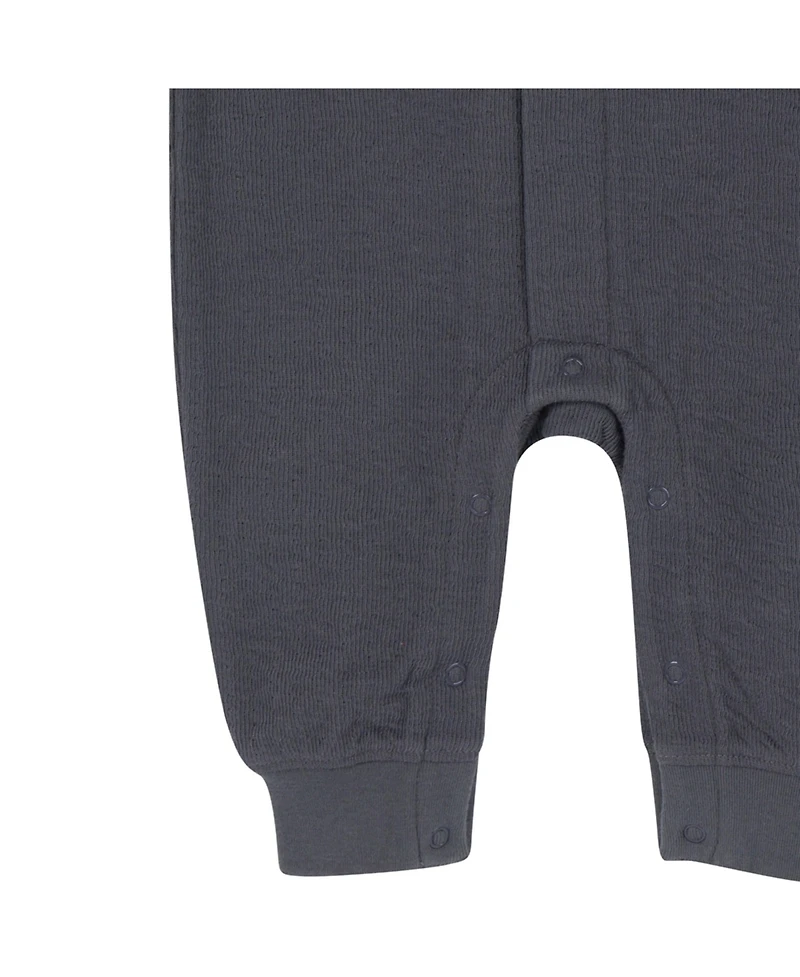Gerber Baby Boys Hooded Romper, Charcoal
