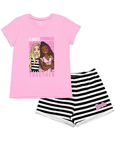 Barbie Girls T-Shirt and French Terry Shorts Outfit Set