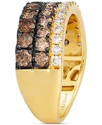 Le Vian Chocolate Ombre Diamond Triple Row Ring (1-7/8 ct. t.w.) in 14k Gold