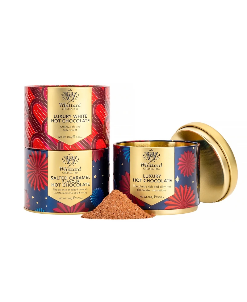 Whittard of Chelsea Holiday Luxury Hot Cocoa Stacking Tins, 3 Piece
