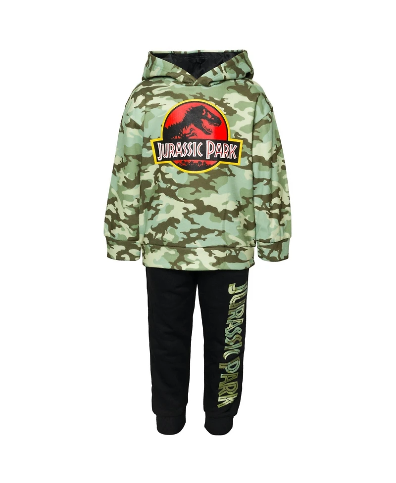 Jurassic Park Boys World Dinosaur T-Rex Fleece Pullover Hoodie and Pants Outfit Set