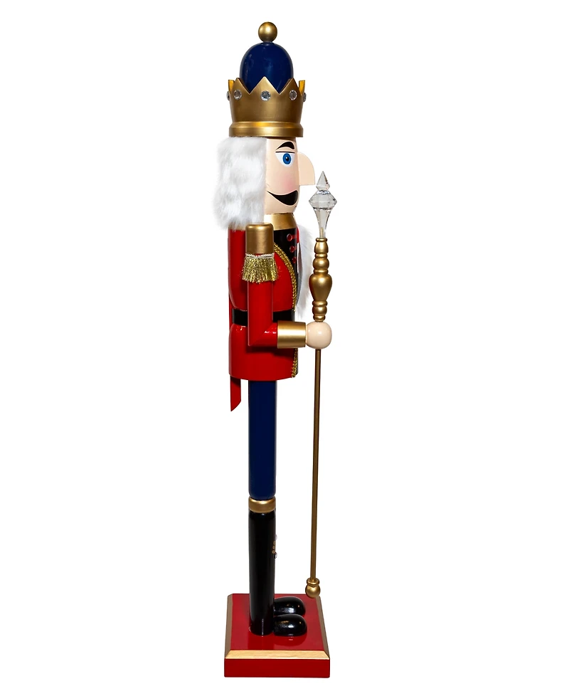 Kurt Adler 36-Inch Wooden Red and Blue King Nutcracker