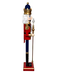 Kurt Adler 36-Inch Wooden Red and Blue King Nutcracker
