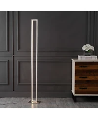 Jonathan Y Johan 59.5" Modern Minimalist Aluminum Integrated Tower Led Floor Lamp, Nickel