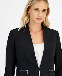 Kasper Women's Blazer with Zipper Pocket Detail