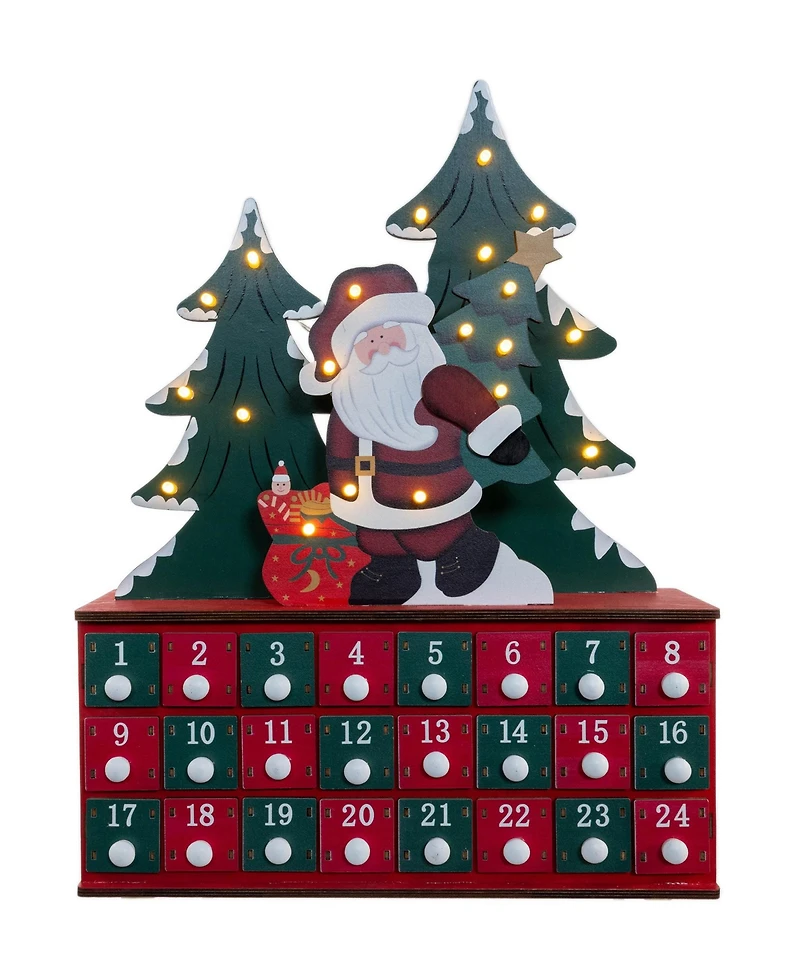Kurt Adler 15.75-Inch Battery Operated Wooden Led Lighted Advent Calendar