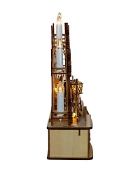 Kurt Adler 17.72-Inch Wooden Led Light-Up Christmas Village with Candle