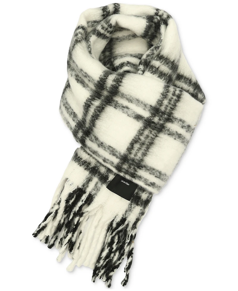 Calvin Klein Men's Plaid Yarn-Dyed Scarf