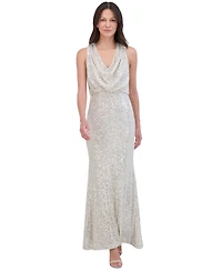 Eliza J Women's Sequined Cowlneck Gown