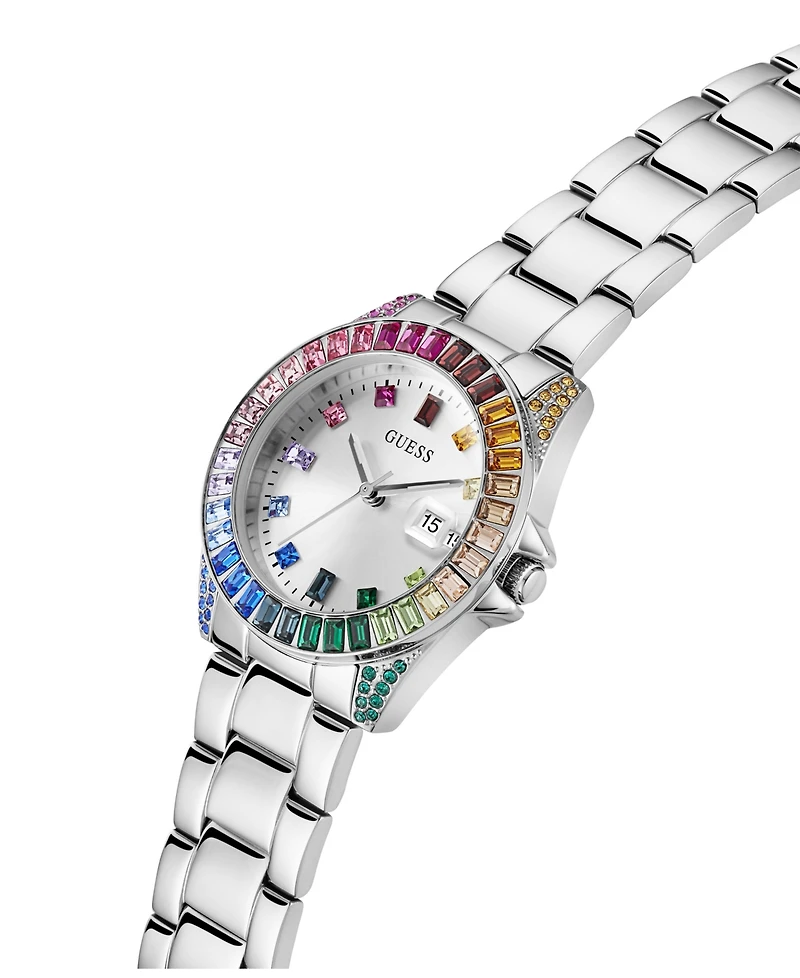 Guess Women's Date Silver Steel Watch 34mm