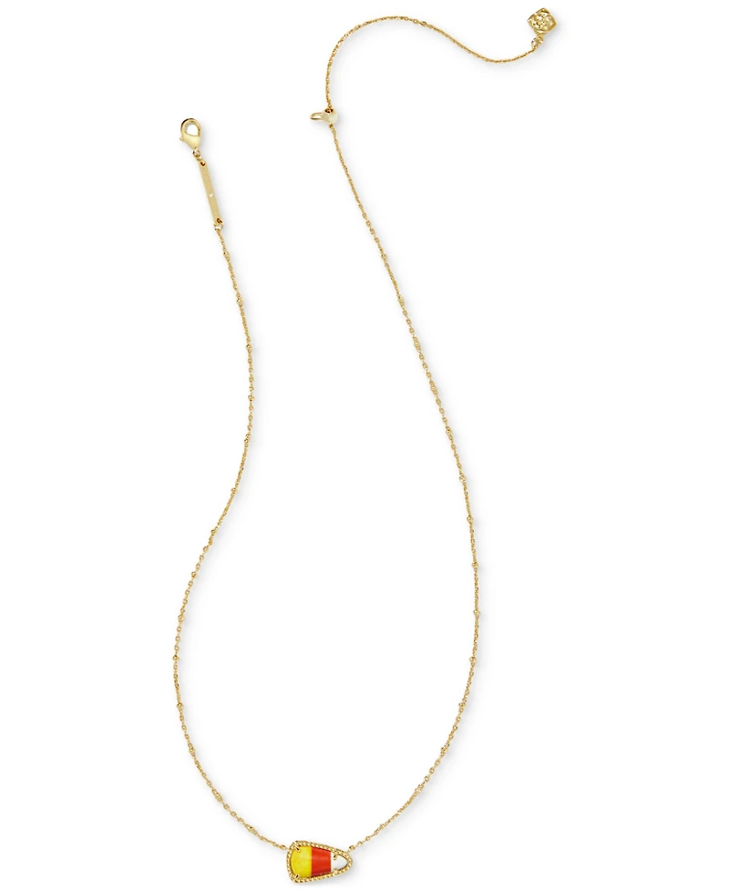 Kendra Scott 14k Gold-Plated Stone Candy Corn Adjustable Pendant Necklace, 16" + 3" extender