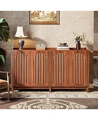Tribesigns Sideboard Buffet Cabinet, 57" Farmhouse Storage Cabinet with Shutter Doors and Adjustable Shelf, Freestanding Storage Cabinet