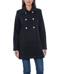 Sebby Collection Women's Double Breasted Military Walking Coat